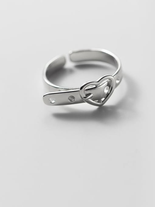 Rosh 925 Sterling Silver Heart Minimalist Band Ring 1