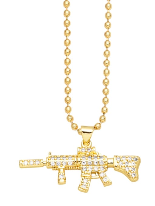 E Brass Cubic Zirconia Horse Hip Hop Necklace