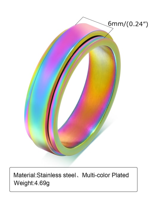 Magic color 5 -12# Stainless steel Geometric Minimalist Band Ring