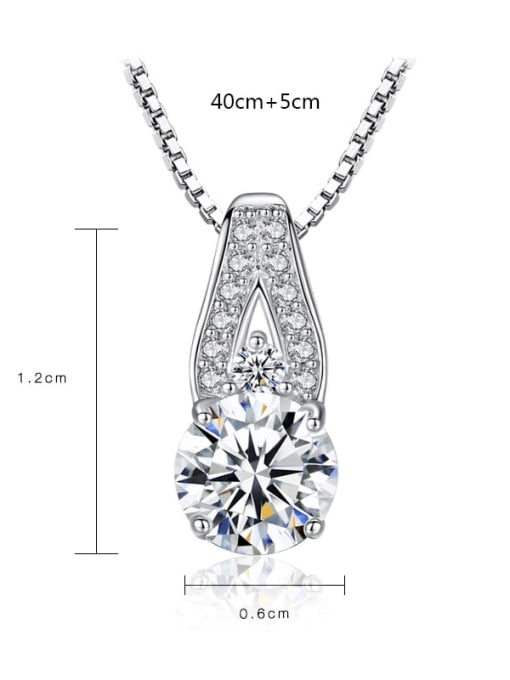 CCUI 925 sterling silver simple geometry Cubic Zirconia Pendant Necklace 2