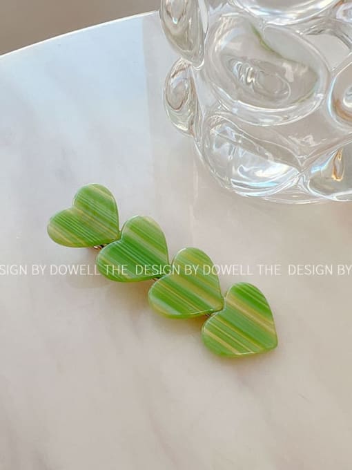 Yellow green grain 6.8cm Cellulose Acetate Trend Heart Alloy Multi Color Jaw Hair Claw