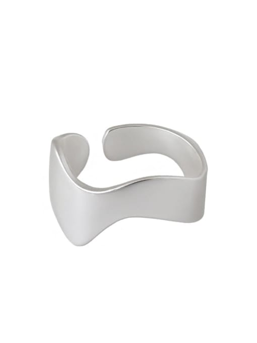 DAKA 925 Sterling Silver Irregular Minimalist Band Ring 3