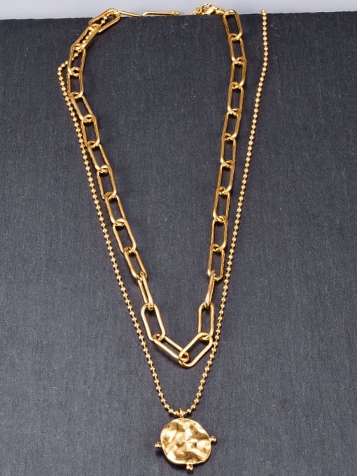 A TEEM Titanium Steel Geometric Vintage Multi Strand Necklace 1