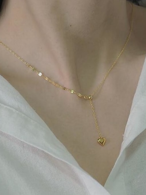 A TEEM Titanium Smooth Heart Minimalist  Pendant Necklace 1