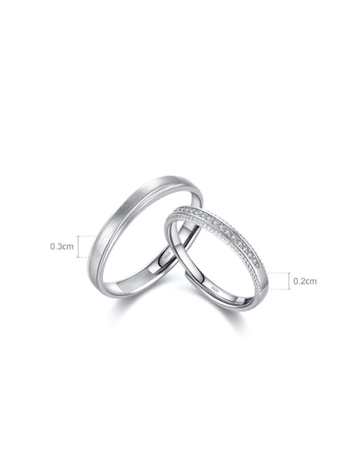 S925 Sterling Silver 925 Sterling Silver Cubic Zirconia Geometric Dainty Couple Ring