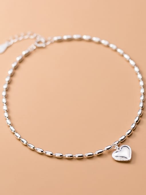 Rosh 925 Sterling Silver Heart Minimalist Beaded Bracelet 0