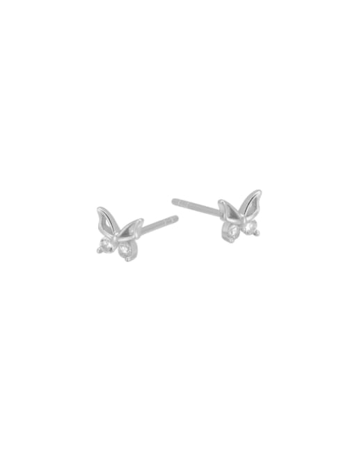 925 Sterling Silver Cubic Zirconia Butterfly Dainty Stud