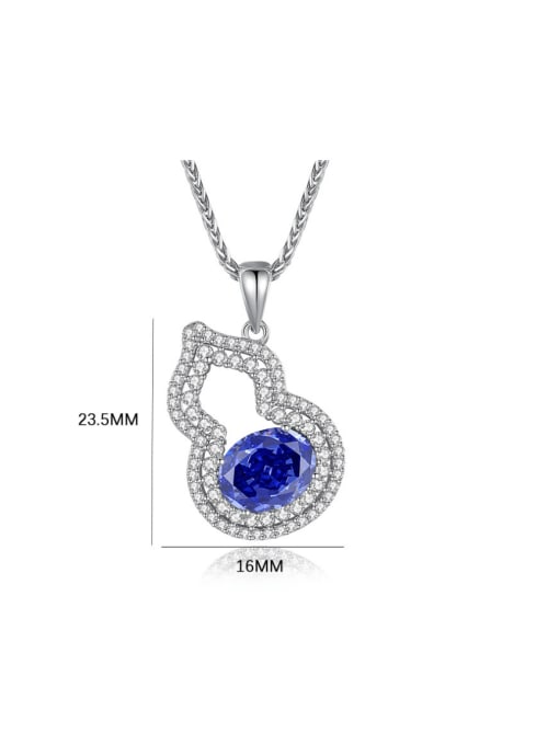 BC-Swarovski Elements 925 Sterling Silver High Carbon Diamond Irregular Luxury Gourd Pendant Necklace 4