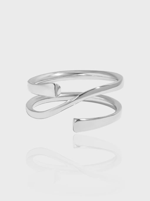 DAKA 925 Sterling Silver Geometric Minimalist Stackable Ring 0