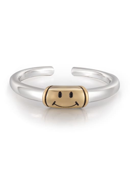 Smiling Face Ring 925 Sterling Silver Smiley Minimalist Band Ring