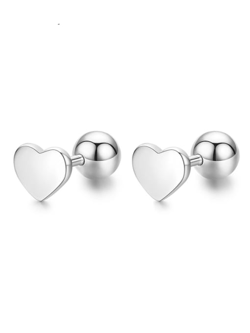 MODN 925 Sterling Silver Heart Statement Stud Earring 0