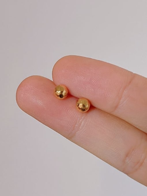 A TEEM Titanium Steel Round Ball Minimalist Stud Earring