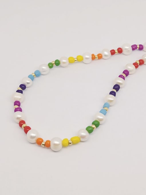 MMBEADS Freshwater Pearl Multi Color Miyuki beads Bohemia Necklace 1