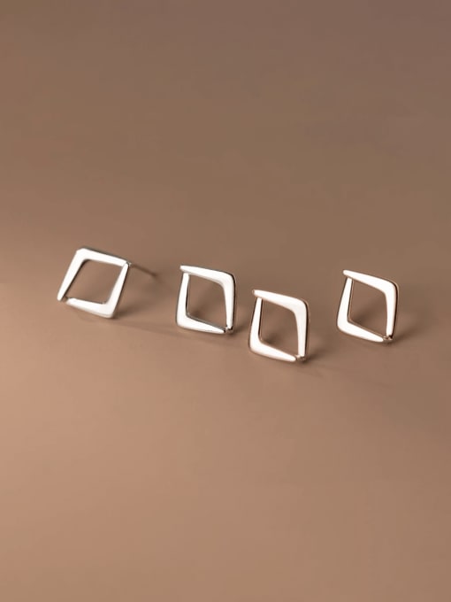Rosh 925 Sterling Silver Geometric Minimalist Stud Earring
