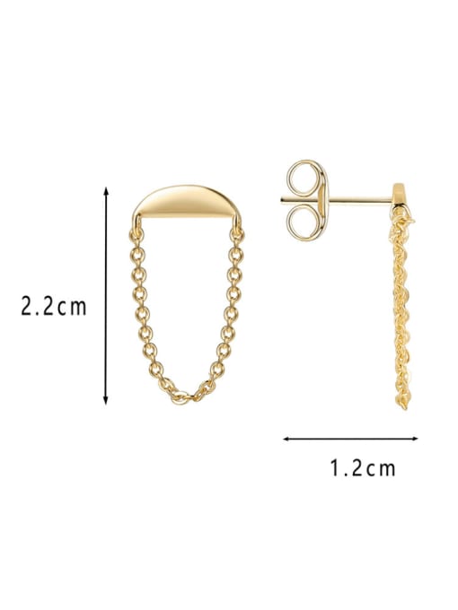 CHARME Brass Geometric Minimalist Threader Earring 1