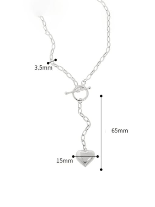 DAKA 925 Sterling Silver Heart Vintage Lariat Necklace 4