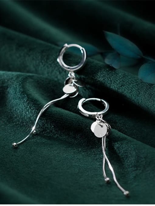 Rosh 925 sterling silver tassel minimalist threader earring 1