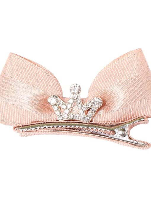 3 champagne pink Alloy Fabric Minimalist Bowknot  Multi Color Hair Barrette
