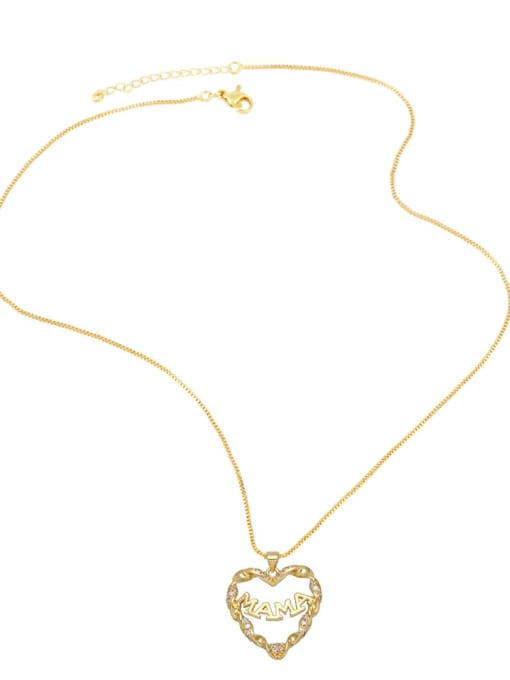 CC Brass Cubic Zirconia Letter Vintage Heart Pendant  Necklace 3
