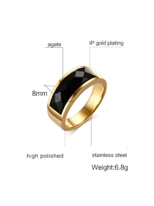 CONG Stainless steel Carnelian Geometric Minimalist Band Ring 1