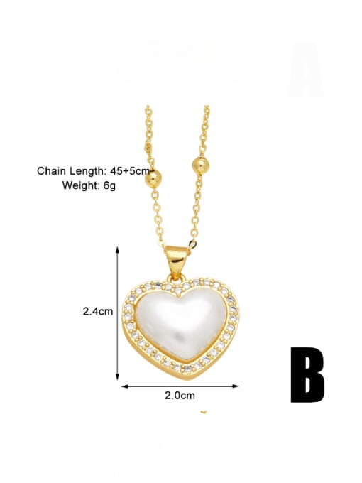 P03 b Brass Cubic Zirconia Heart Minimalist Necklace