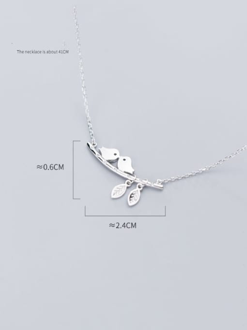 Rosh 925 Sterling Silver Cute twig bird Necklace 3