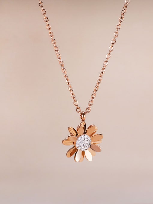 Open Sky Stainless steel Flower Minimalist Necklace 2