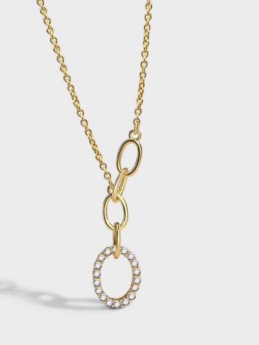 CHARME Brass Cubic Zirconia Geometric Vintage Necklace