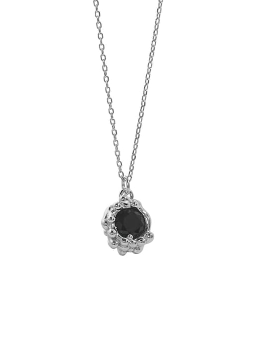 Platinum 925 Sterling Silver Cubic Zirconia Oval Vintage Necklace