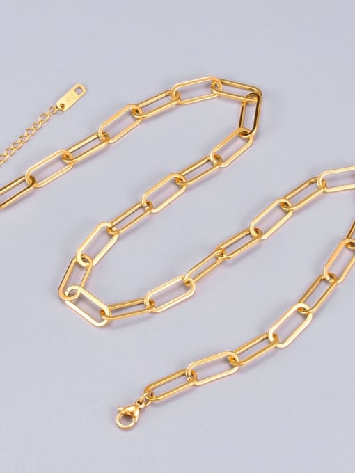 A TEEM Titanium Hollow  Geometric   Chain Vintage Necklace 3