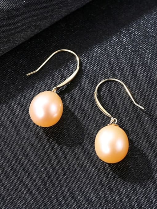 Pink 04B04 925 Sterling Silver Freshwater Pearl Multi Color Oval Minimalist Hook Earring