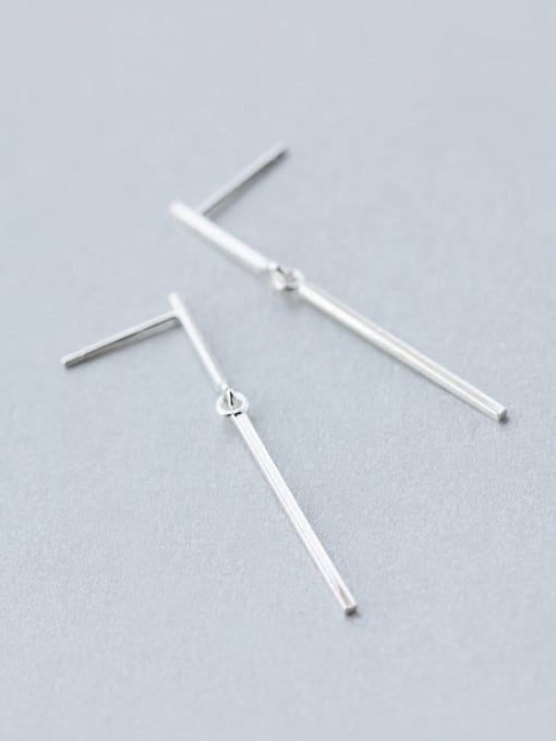 Rosh 925 Sterling Silver Smooth Geometric Minimalist Threader Earring 1