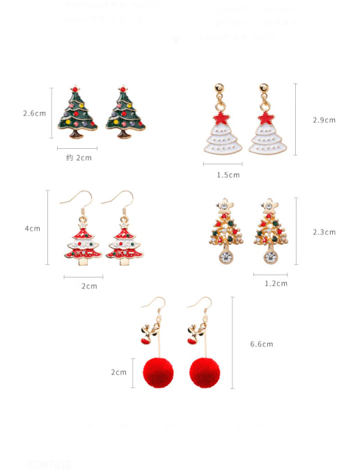 Girlhood Alloy Multi Color Enamel Christmas Seris Cute Drop Earring 2