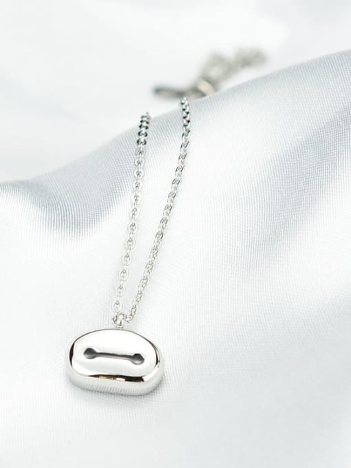 silvery Titanium  Smooth  Small White Necklace