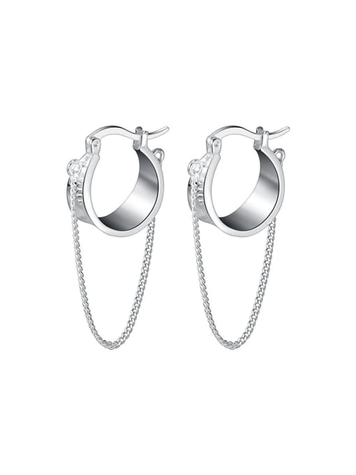 Rosh 925 Sterling Silver Geometric Minimalist Huggie Earring 0