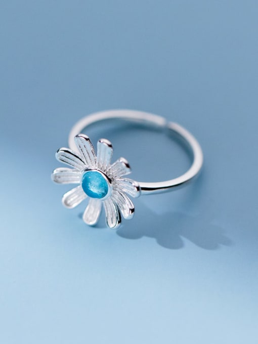 Rosh 925 Sterling Silver Cubic Zirconia Flower Dainty Band Ring 2
