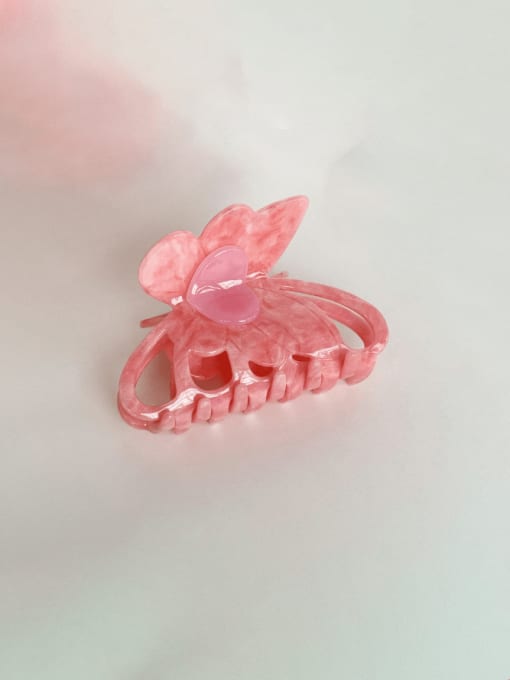 Pink 8.7cm Cellulose Acetate Trend Heart Alloy Jaw Hair Claw