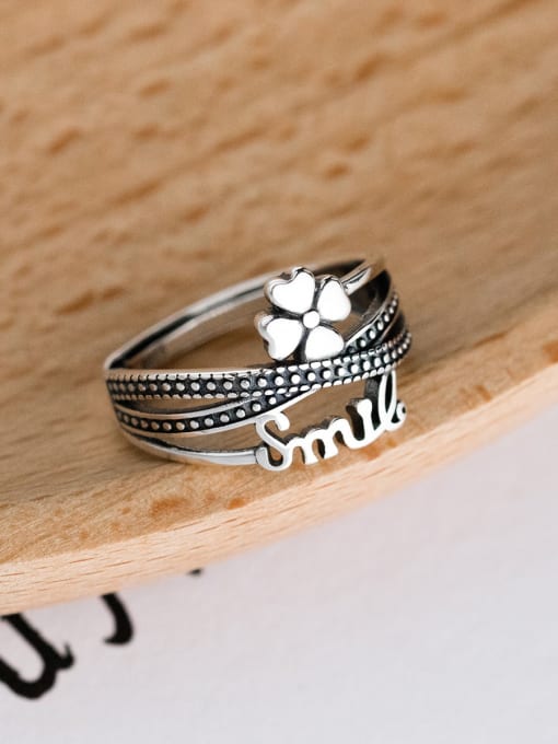 Rosh 925 Sterling Silver Flower Vintage Stackable Ring 2