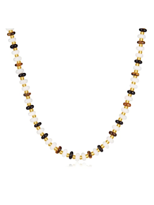 2223 necklace Brass Imitation Pearl Irregular Bohemia Beaded Necklace