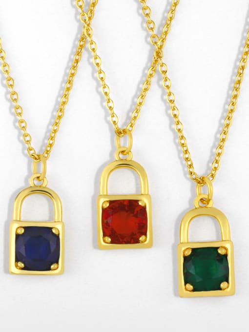 CC Brass Glass  stone Locket Vintage Necklace 4