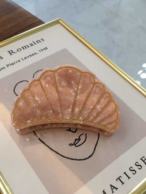 Pink 8.8cm Cellulose Acetate Minimalist Scallop shell Jaw Hair Claw