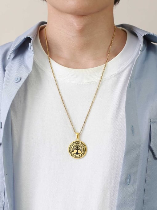 CONG Stainless steel Geometric Hip Hop Necklace 3
