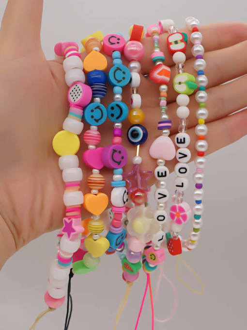 MMBEADS Multi Color Polymer Clay Smiley Bohemia Mobile Phone Accessories 2