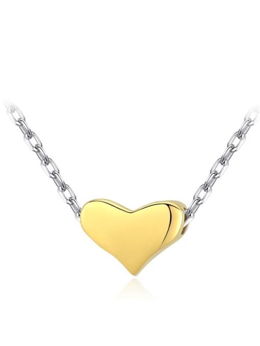 MODN 925 Sterling Silver Minimalist Heart  Pendant Necklace 0