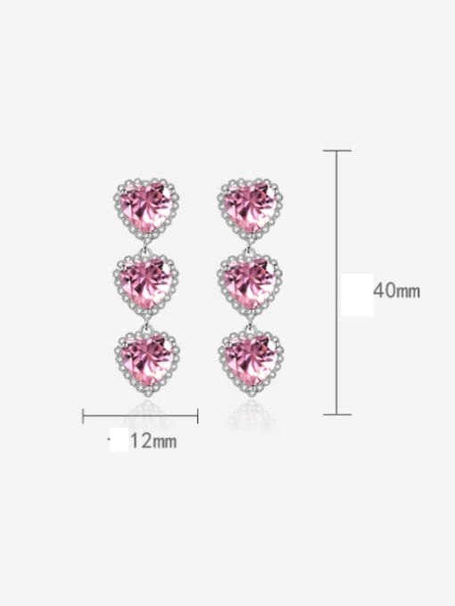 X&S Brass Cubic Zirconia Heart Dainty Drop Earring 1
