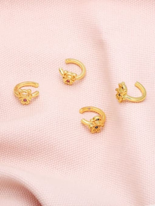 CC Brass Cubic Zirconia Baby Cute Clip Earring 4