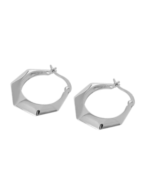 DAKA 925 Sterling Silver Geometric Minimalist Huggie Earring 3