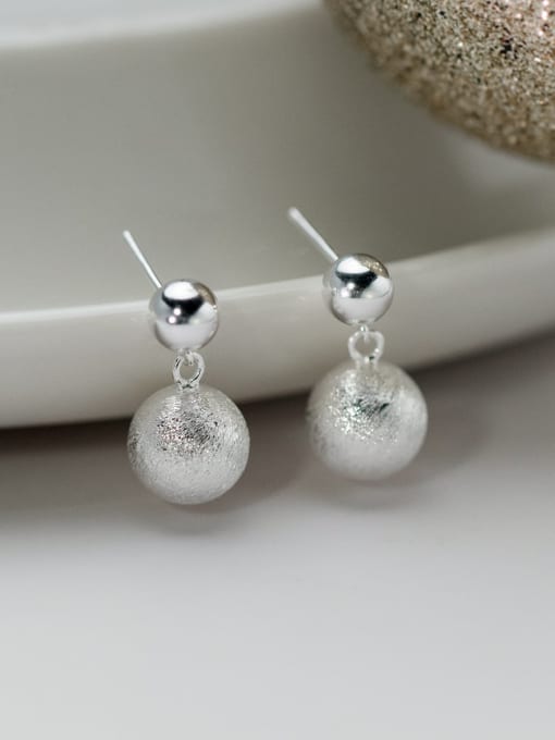 Rosh 925 Sterling Silver Bead Geometric Minimalist Drop Earring 0