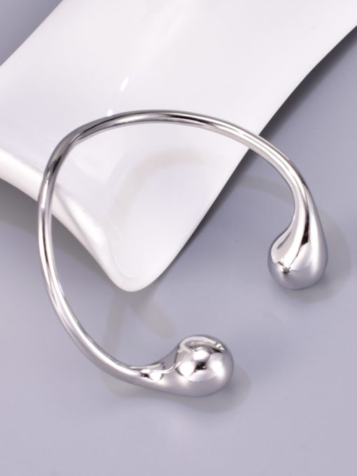 A TEEM Titanium Steel Irregular Hip Hop Cuff Bangle 2