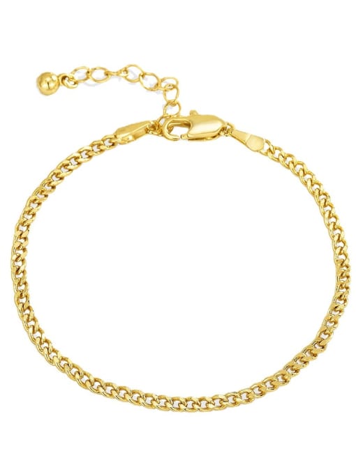 CHARME Brass Geometric Minimalist Hollow Chain Link Bracelet 3